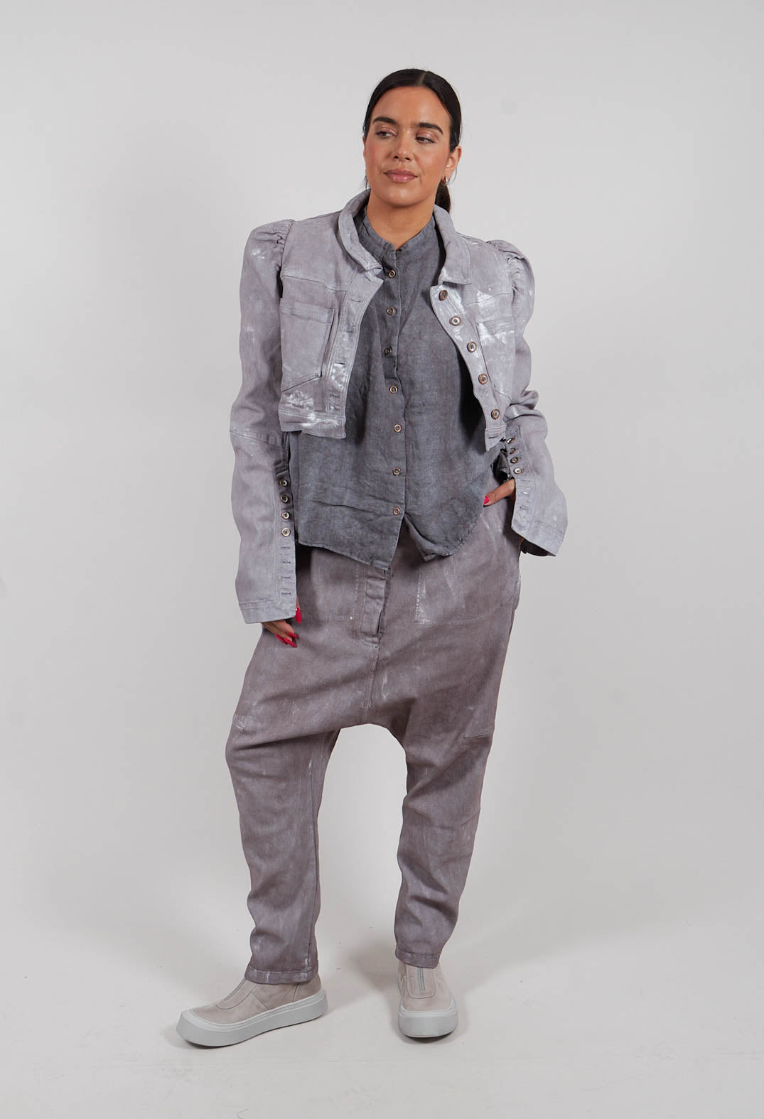 Drop Crotch Trousers in Amber Fog - 2030112