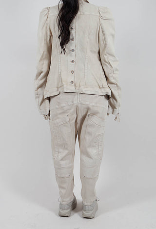 Drop Crotch Trousers in Linen Fog - 2030112