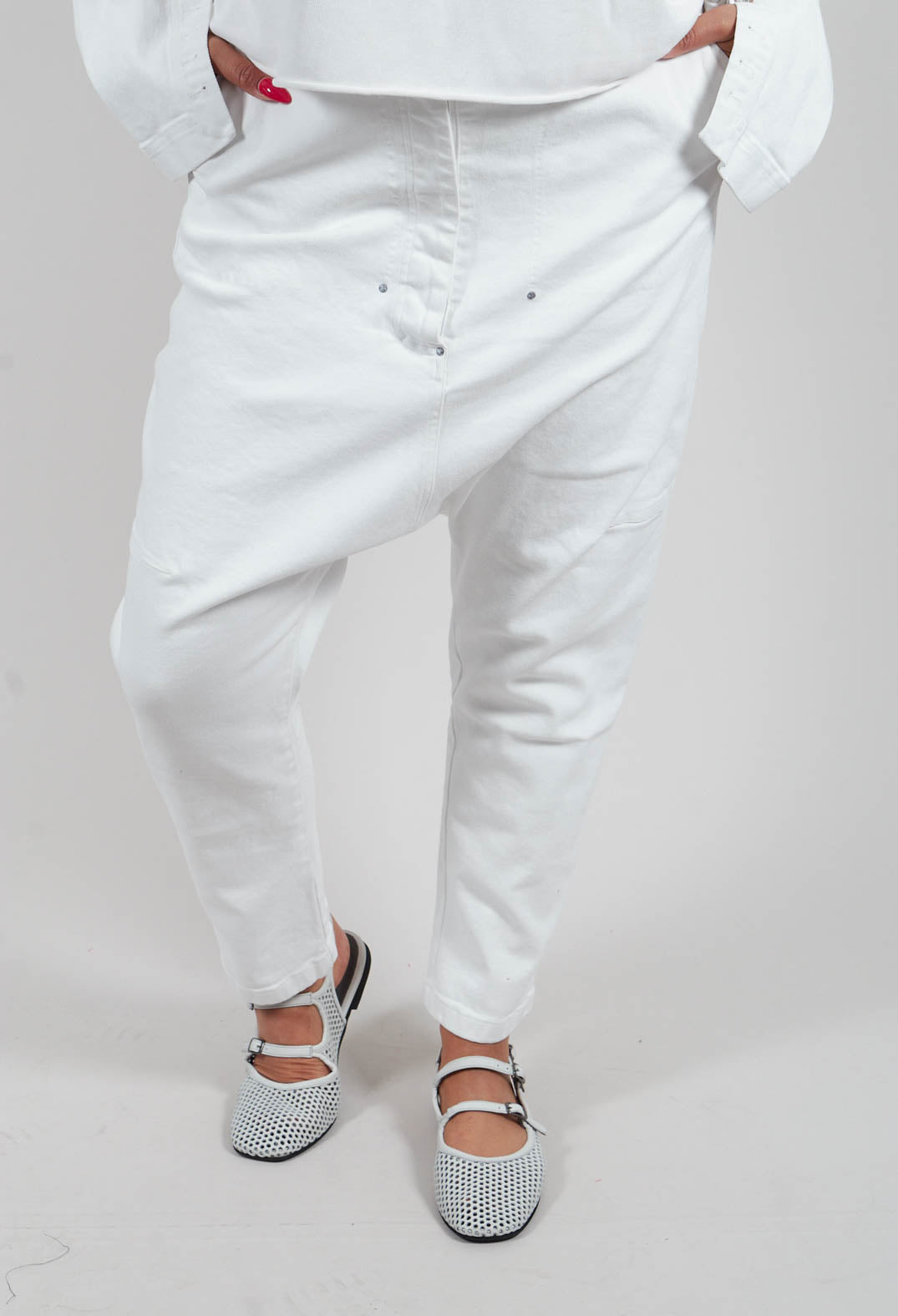 Drop Crotch Trousers in Seafoam Fog - 2030112