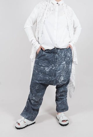 Utility Drop Crotch Trousers in Black Fog - 2070105