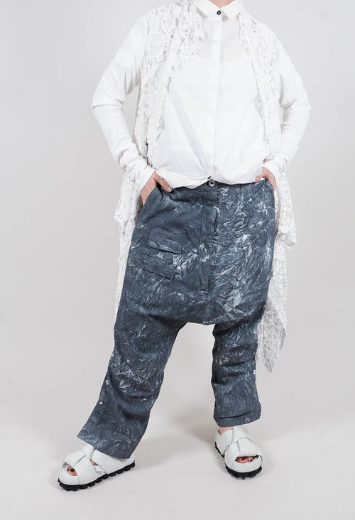 Utility Drop Crotch Trousers in Black Fog - 2070105