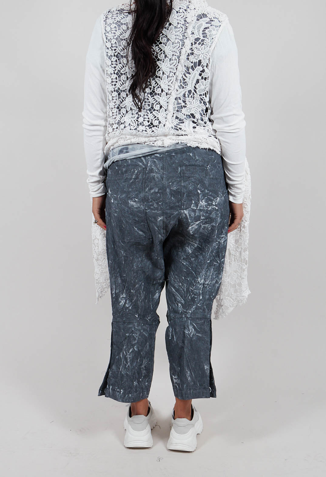 Utility Drop Crotch Trousers in Black Fog - 2070105