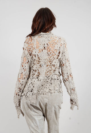 Lace Jacket in Linen Fog - 2091102