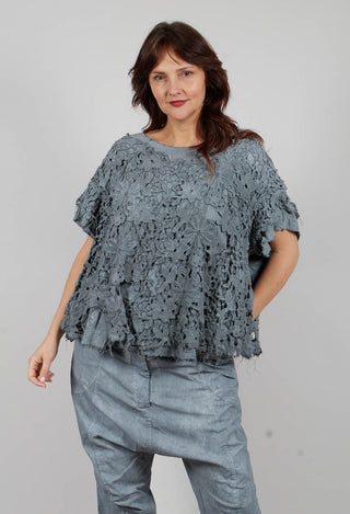 Lace T-Shirt in Seaweed Fog - 2090610