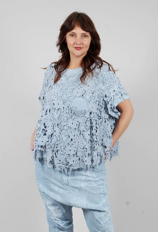 Lace T-Shirt in Sky Fog - 2090610