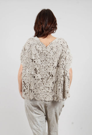 Lace T-Shirt in Linen Fog - 2090610
