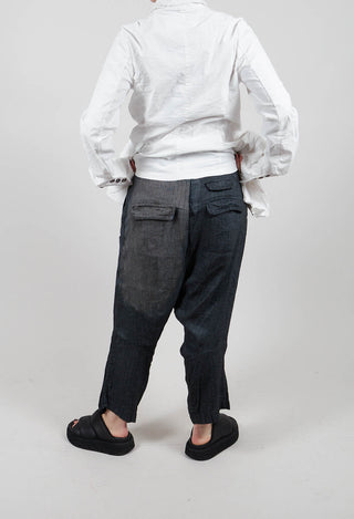 Cropped Drop Crotch Trousers in Sky Storm - 2110125