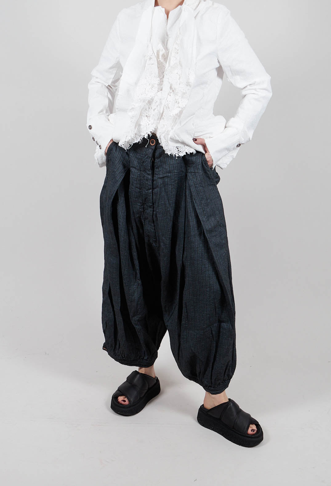 Balloon Leg Trousers in Sky Paper -2110147