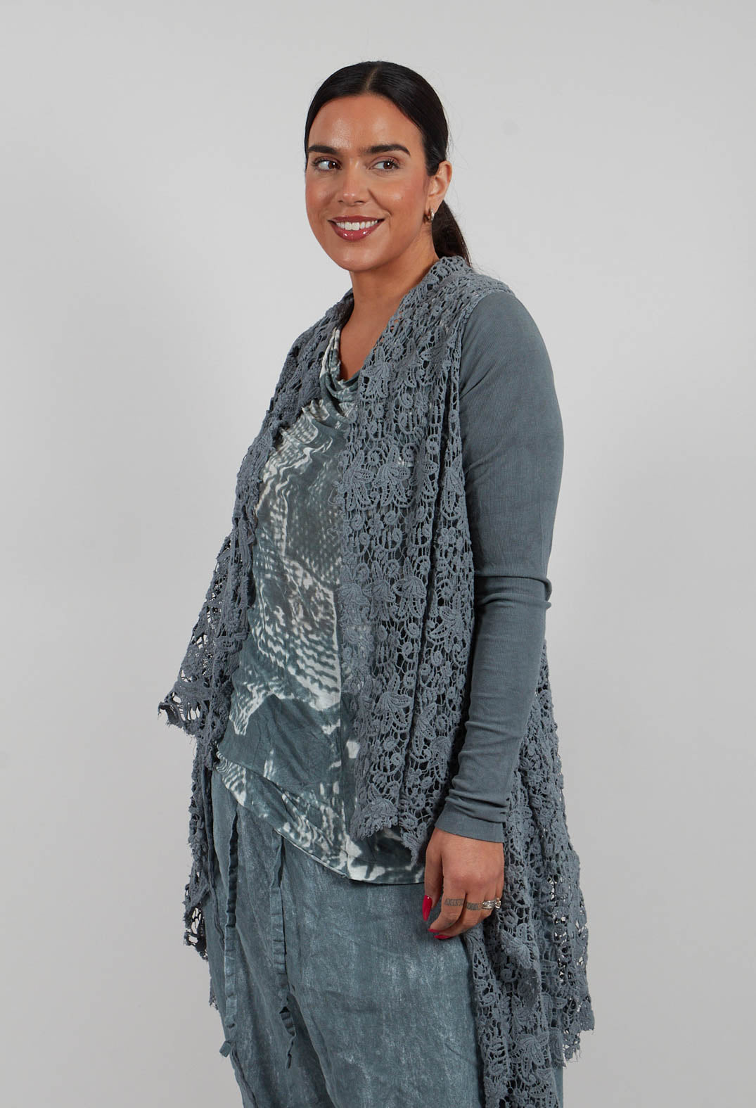 Lace Coat in Seaweed Fog - 2181104