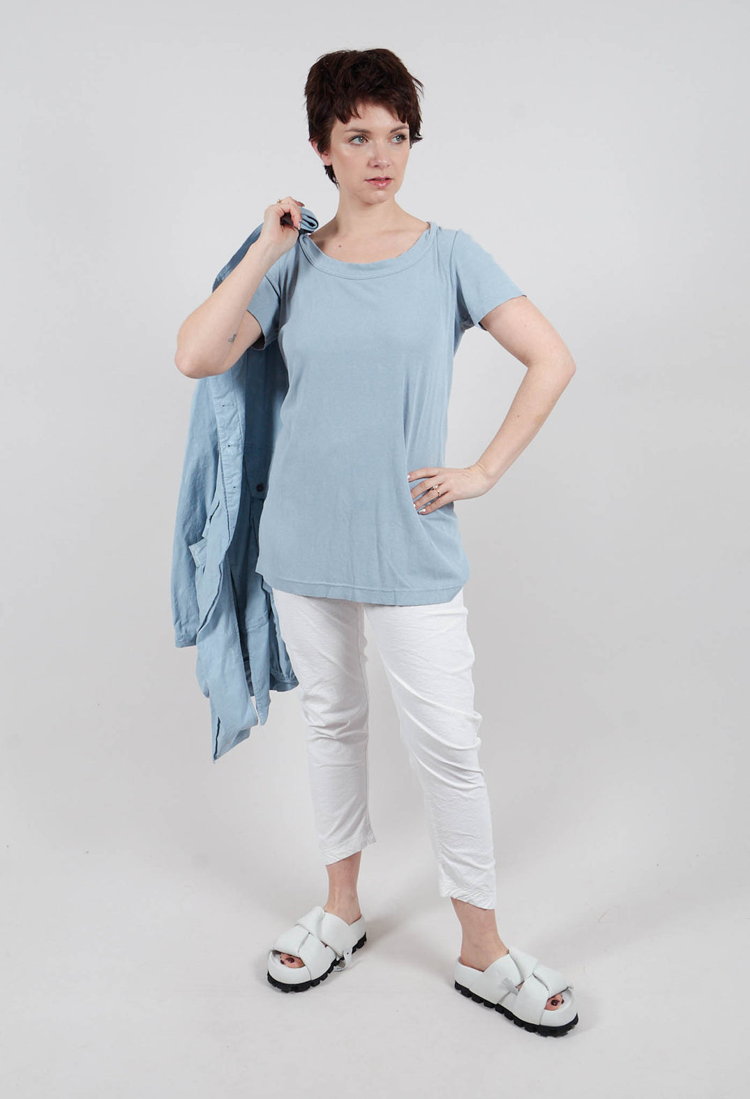 Skinny Fit Trousers in Seafoam Fog - 2240111