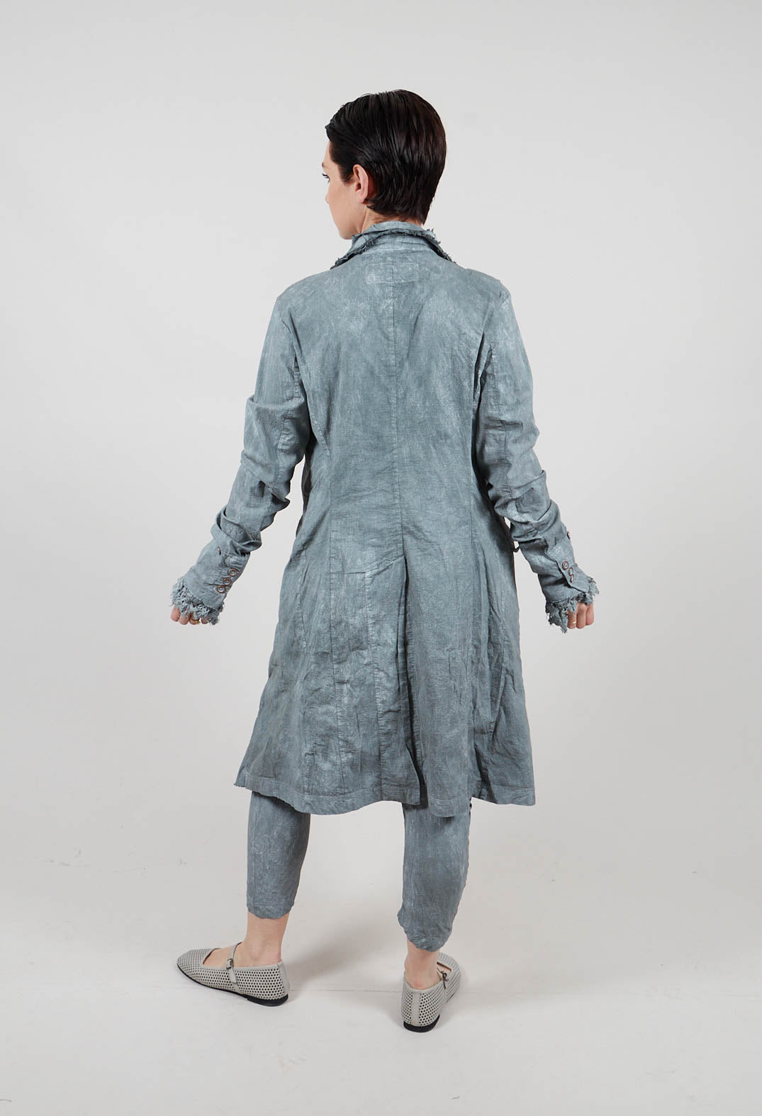 Coat with Lace Detail in Seaweed Fog - 2241205