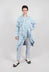 Coat with Lace Detail in Sky Fog -2241205