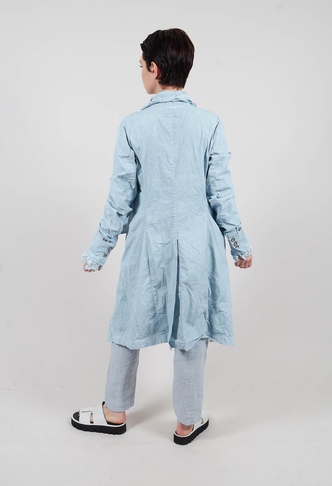 Coat with Lace Detail in Sky Fog -2241205