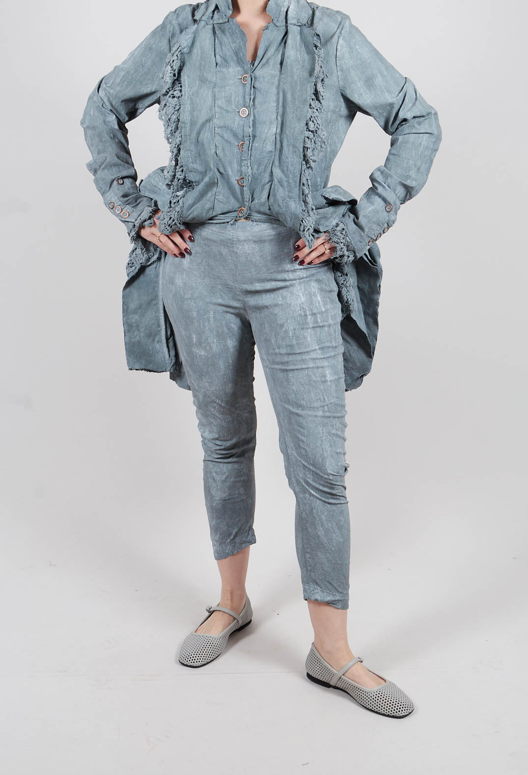 Skinny Fit Trousers in Seaweed Fog - 2240111