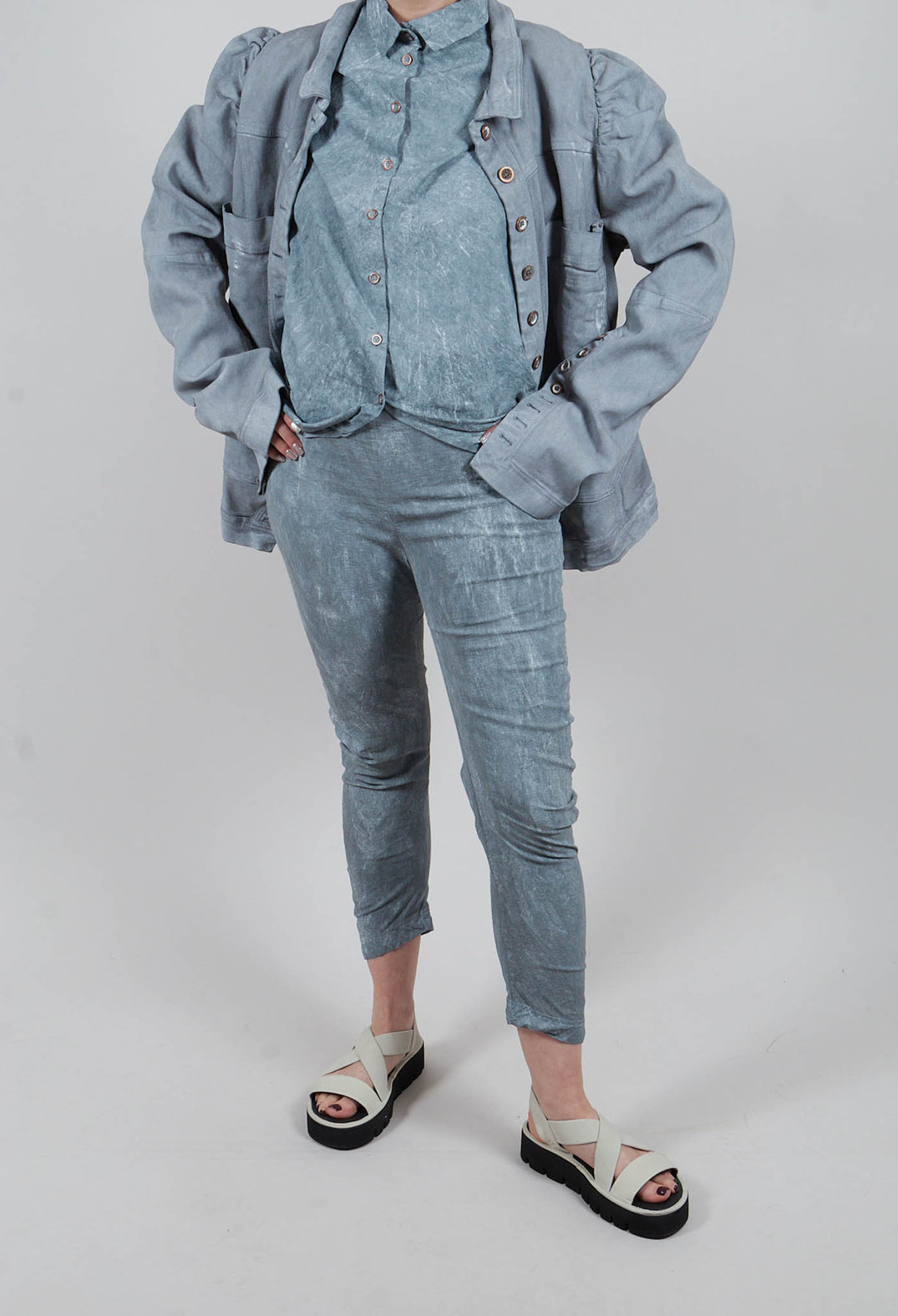 Skinny Fit Trousers in Seaweed Fog - 2240111