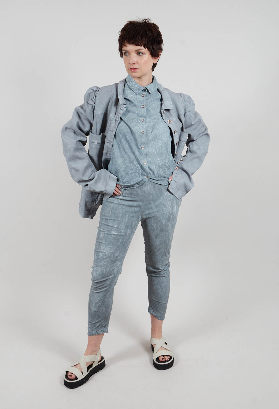 Skinny Fit Trousers in Seaweed Fog - 2240111