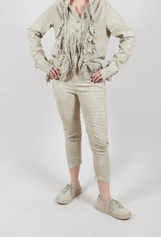 Skinny Fit Trousers in Linen Fog - 2240111