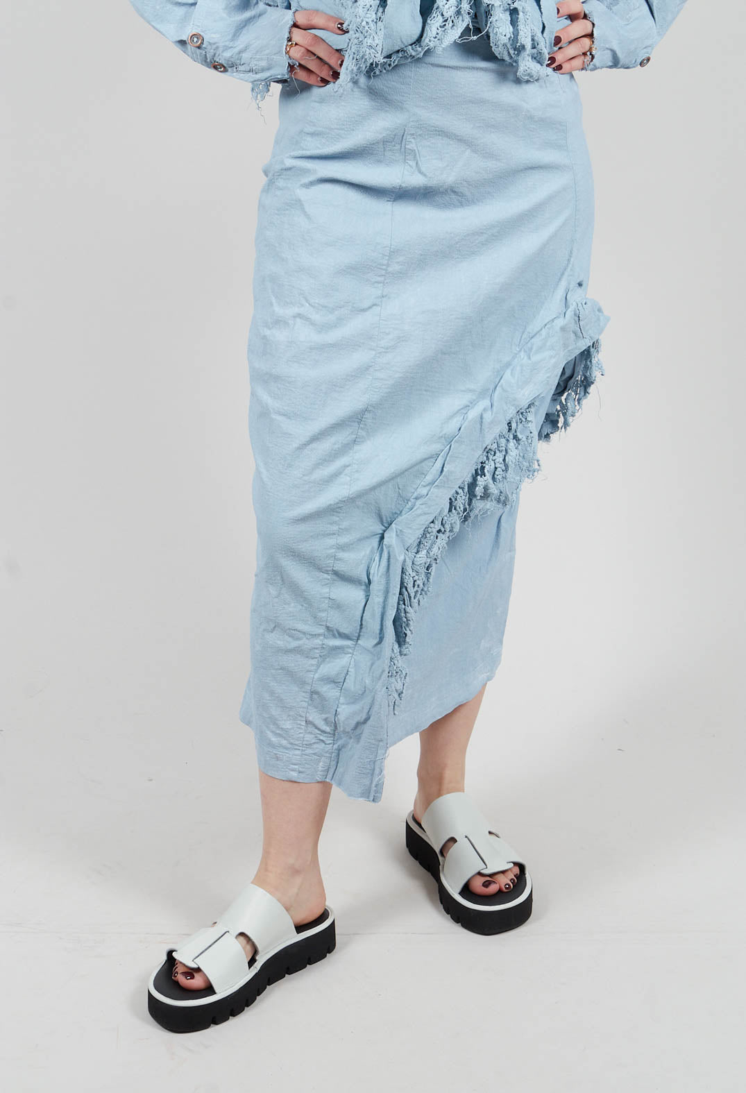Skirt with Lace Detail in Sky Fog - 2240314