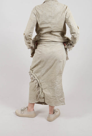 Skirt with Lace Detail in Linen Fog - 2240314