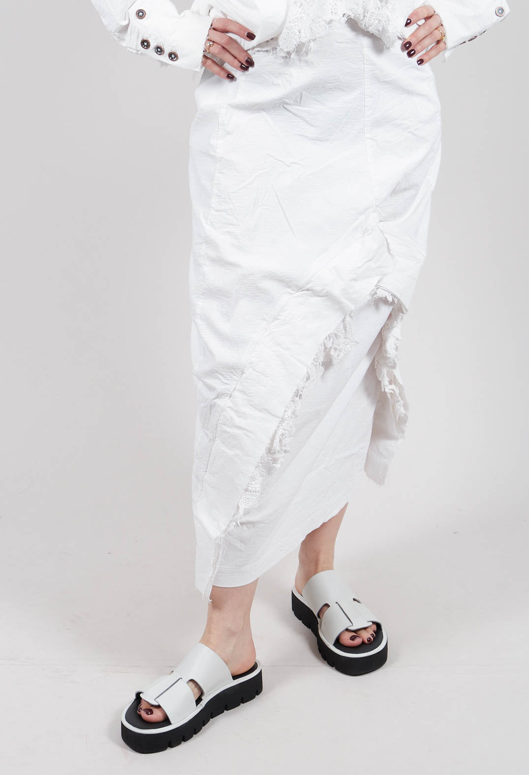 Skirt with Lace Detail in Seafoam Fog - 2240314