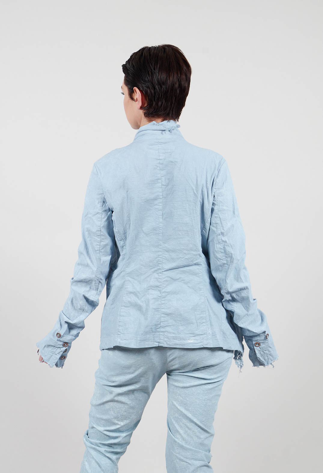Jacket with Lace Ruffles in Sky Fog - 2241115