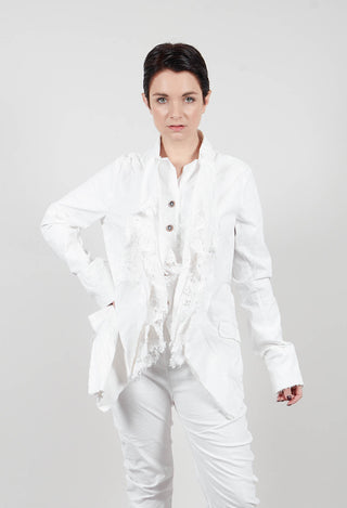 Jacket with Lace Ruffles in Seafoam Fog - 2241115