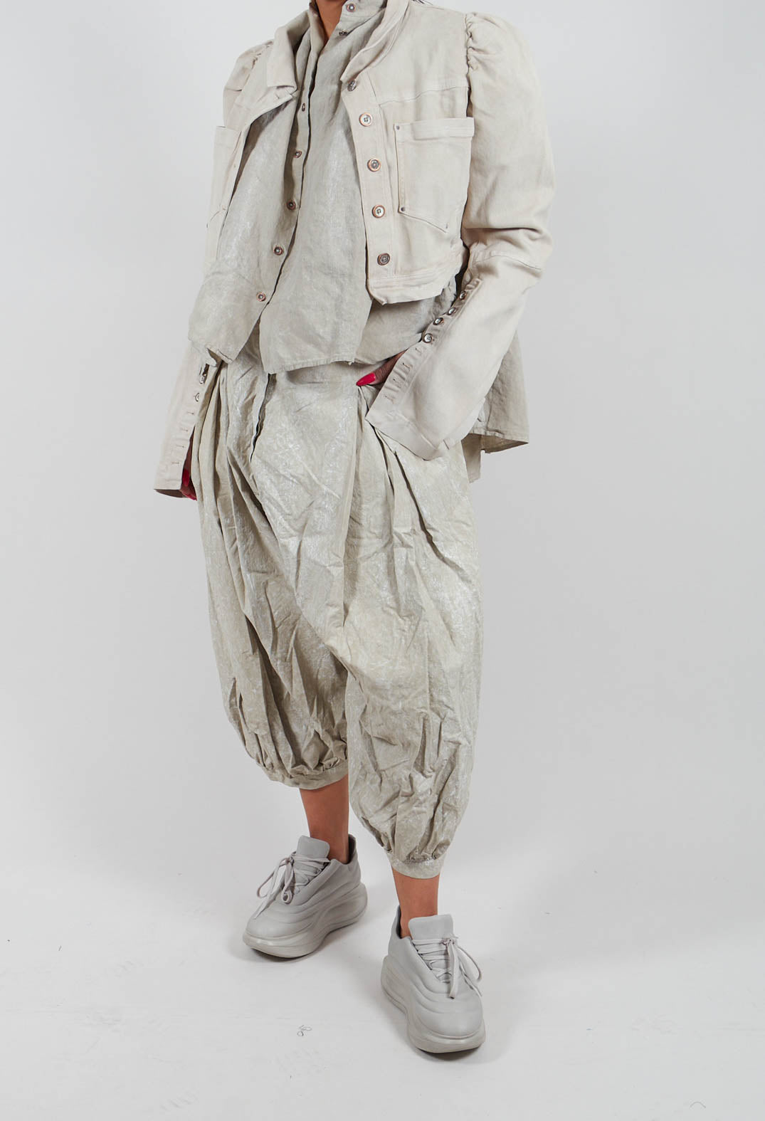 Balloon Trousers in Linen Fog - 2260101