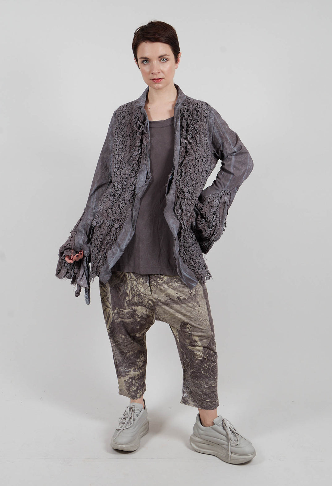 Rudholz Dip Lace Detail Jacket in Amber Fog - 2261104