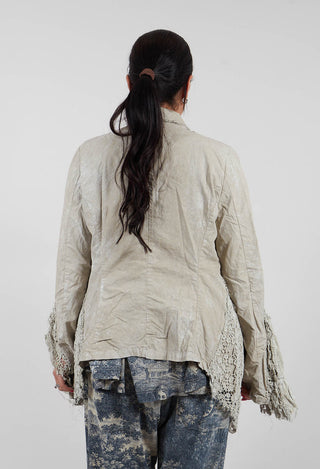 Rudholz Dip Lace Detail Jacket inLinen Fog - 2261104