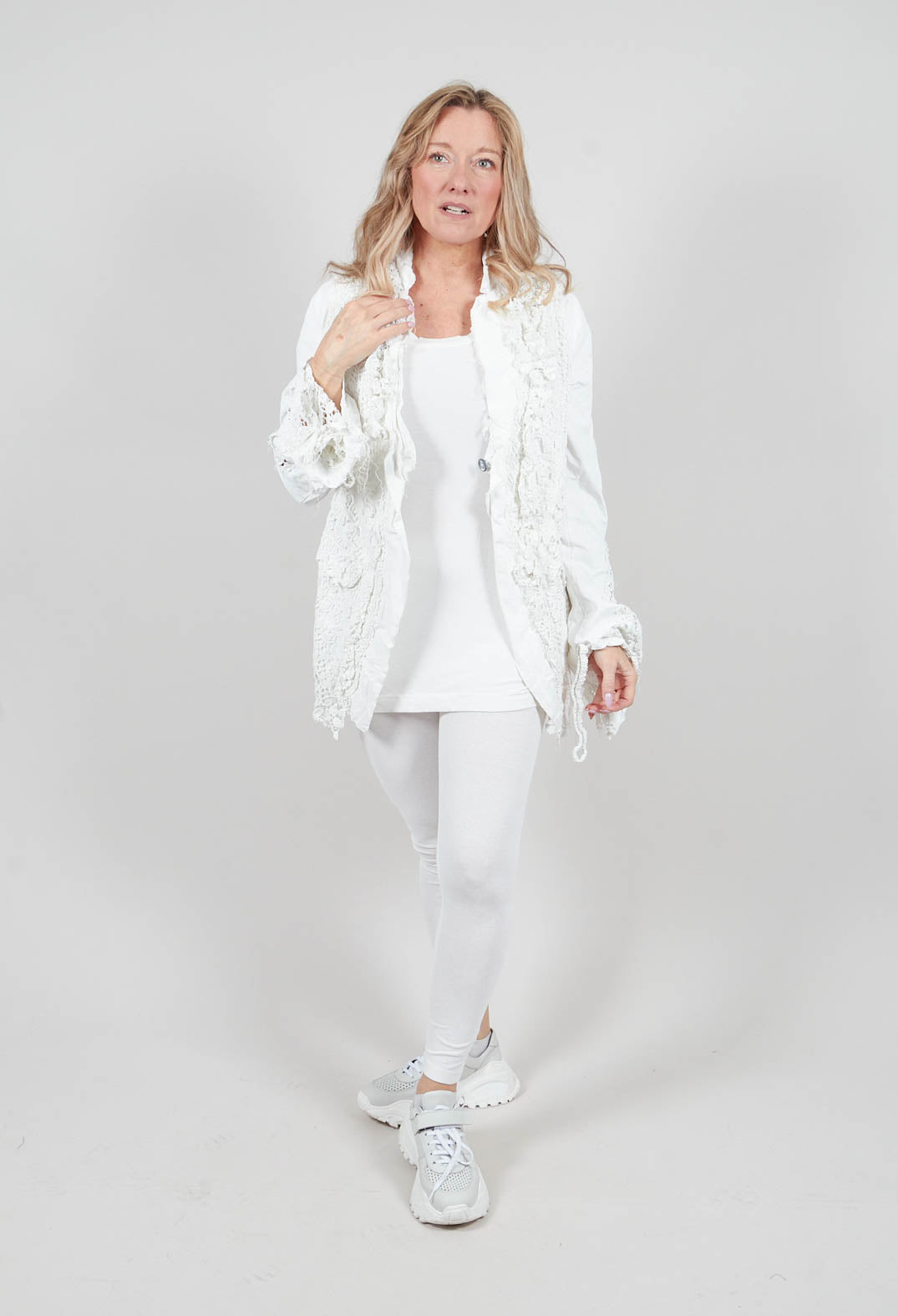 Rudholz Dip Lace Detail Jacket in Seafoam Fog - 2261104