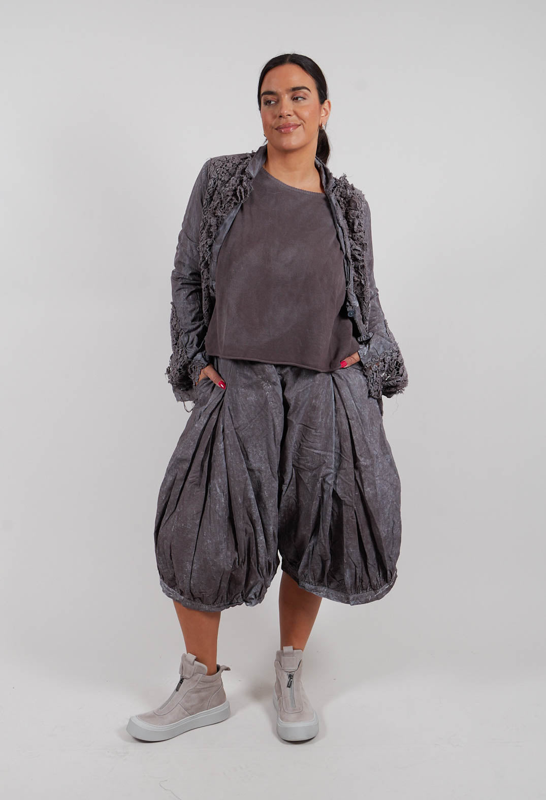 Wide Leg Trousers in Amber Fog - 2260107