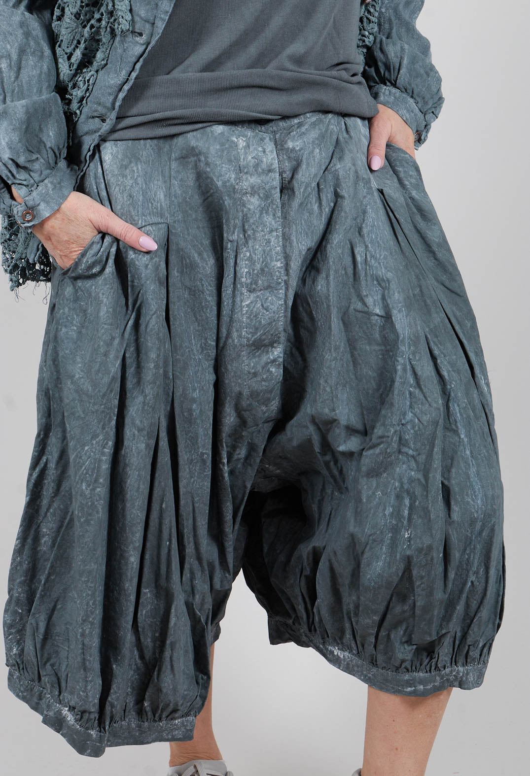 Wide Leg Trousers in Seaweed Fog - 2260107