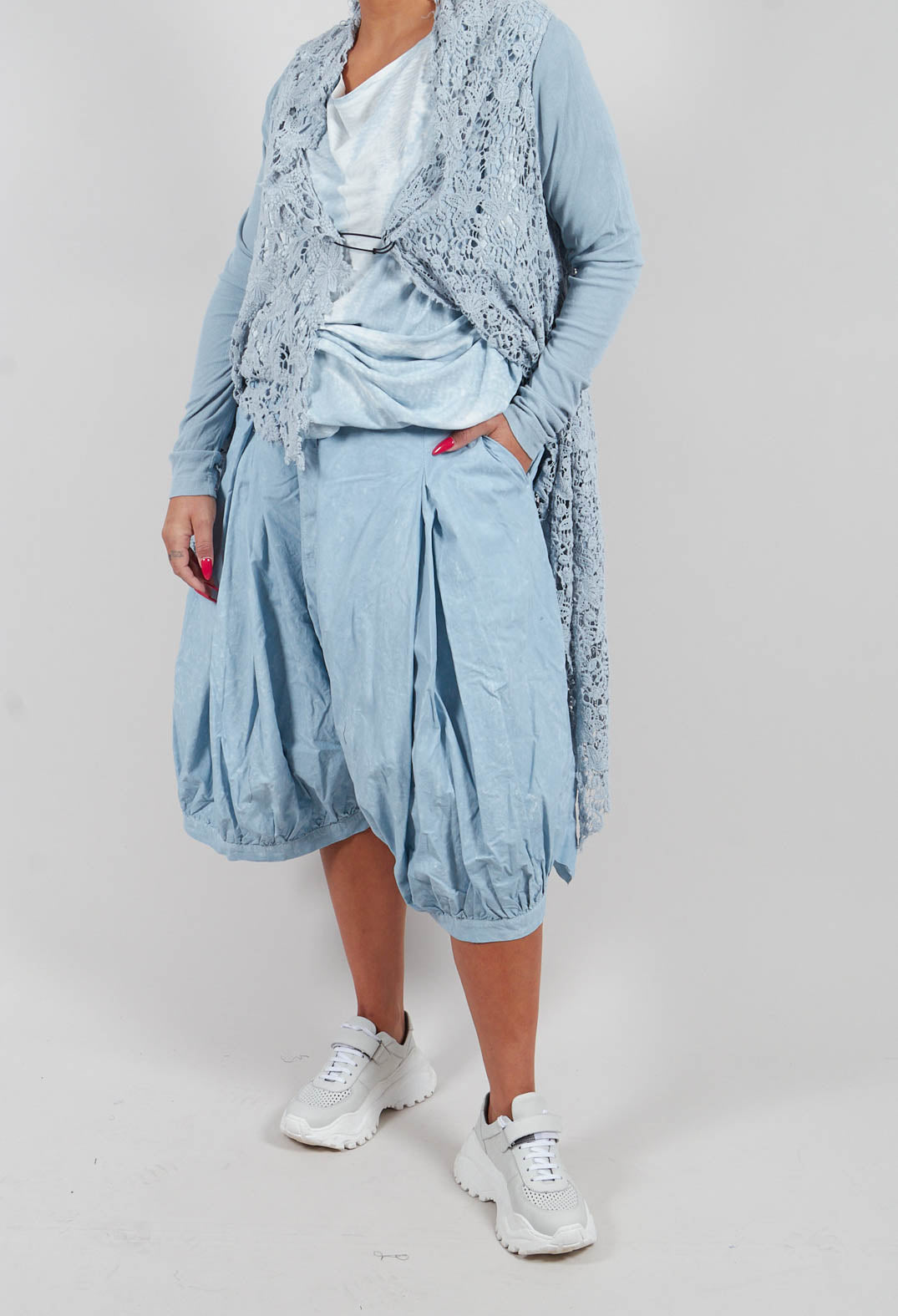 Wide Leg Trousers in Sky Fog - 2260107