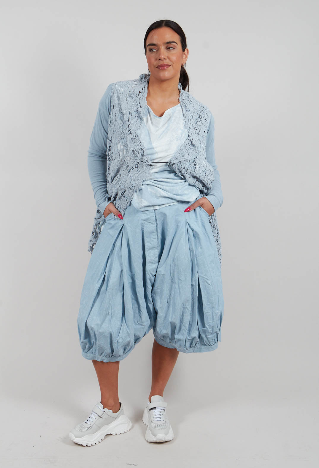 Wide Leg Trousers in Sky Fog - 2260107