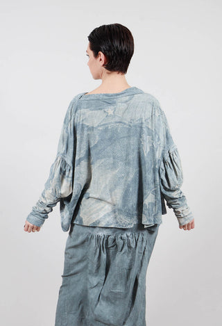 Drapped T-Shirt in Seaweed Print - 2300502