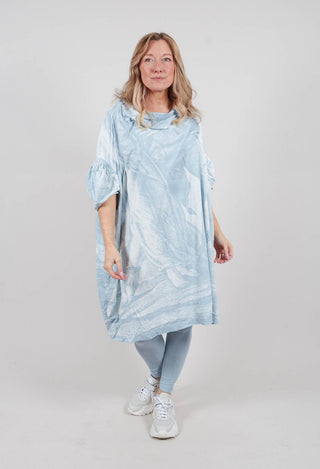 Drapped Dress in Sky Print - 2301903