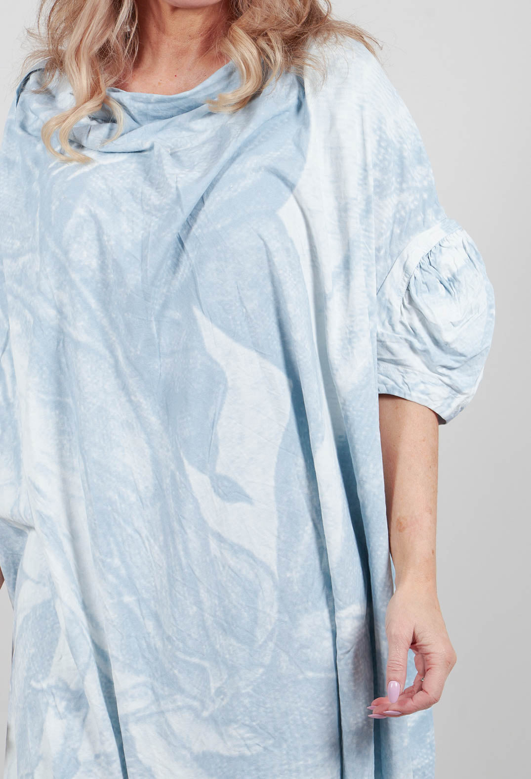 Drapped Dress in Sky Print - 2301903