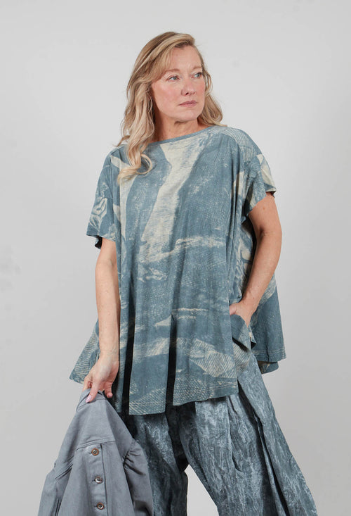 Boxy T-Shirt in Seaweed Print - 2300506