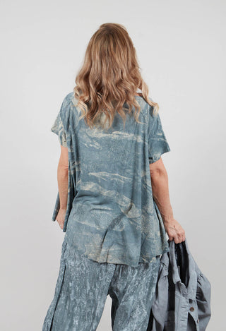 Boxy T-Shirt in Seaweed Print - 2300506