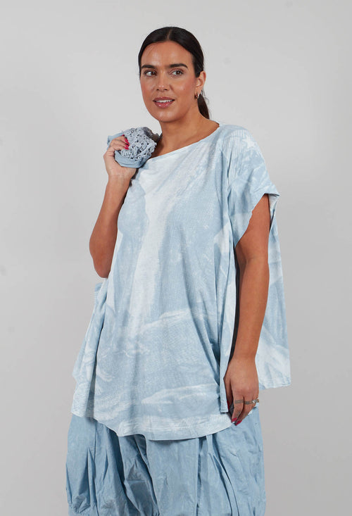 Boxy T-Shirt in Sky Print - 2300506