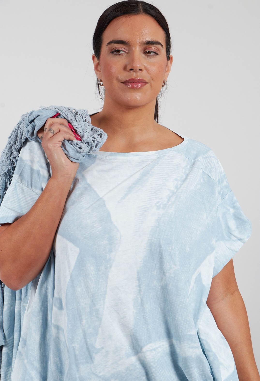 Boxy T-Shirt in Sky Print - 2300506