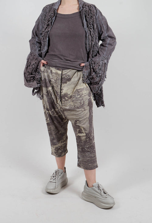 Cropped Trouser in Amber Print - 2300108