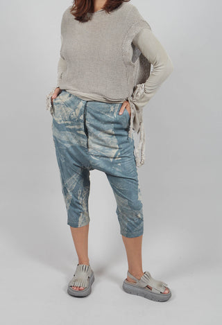 Cropped Trouser in Seaweed Print - 2300108