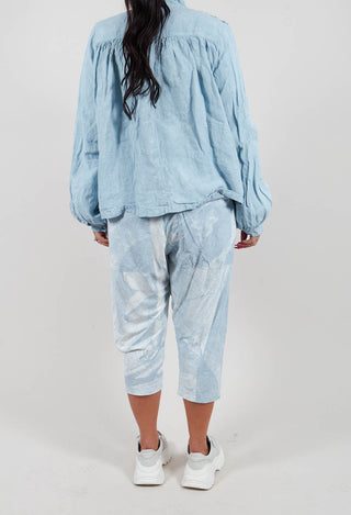 Cropped Trouser in Sky Print - 2300108