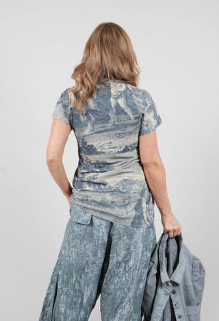 Relaxed T-Shirt in Black Print - 2300509