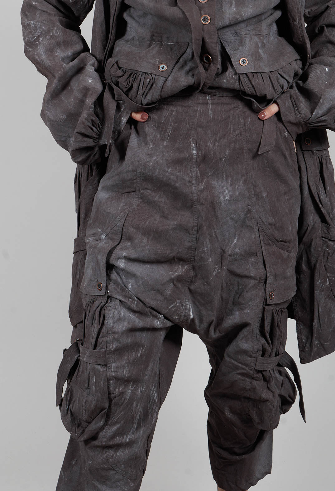 Buckle Strap Trousers in Amber Fog - 2390101