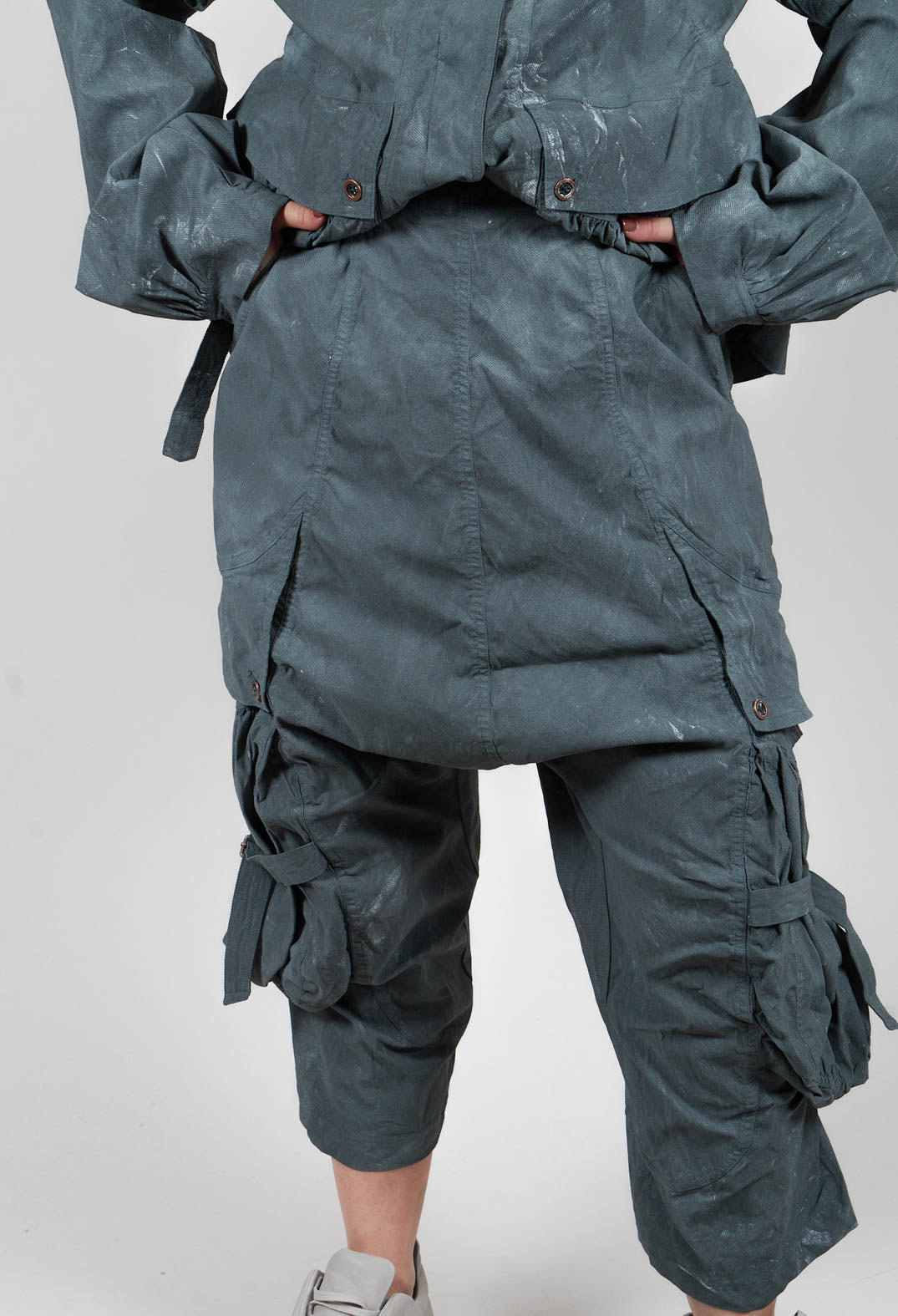 PRE-ORDER - Buckle Strap Trousers in Seaweed Fog - 2390101