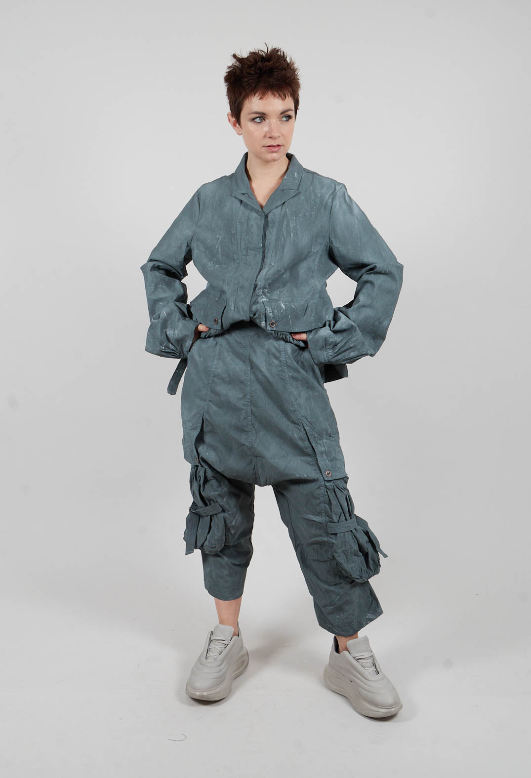 PRE-ORDER - Buckle Strap Trousers in Seaweed Fog - 2390101