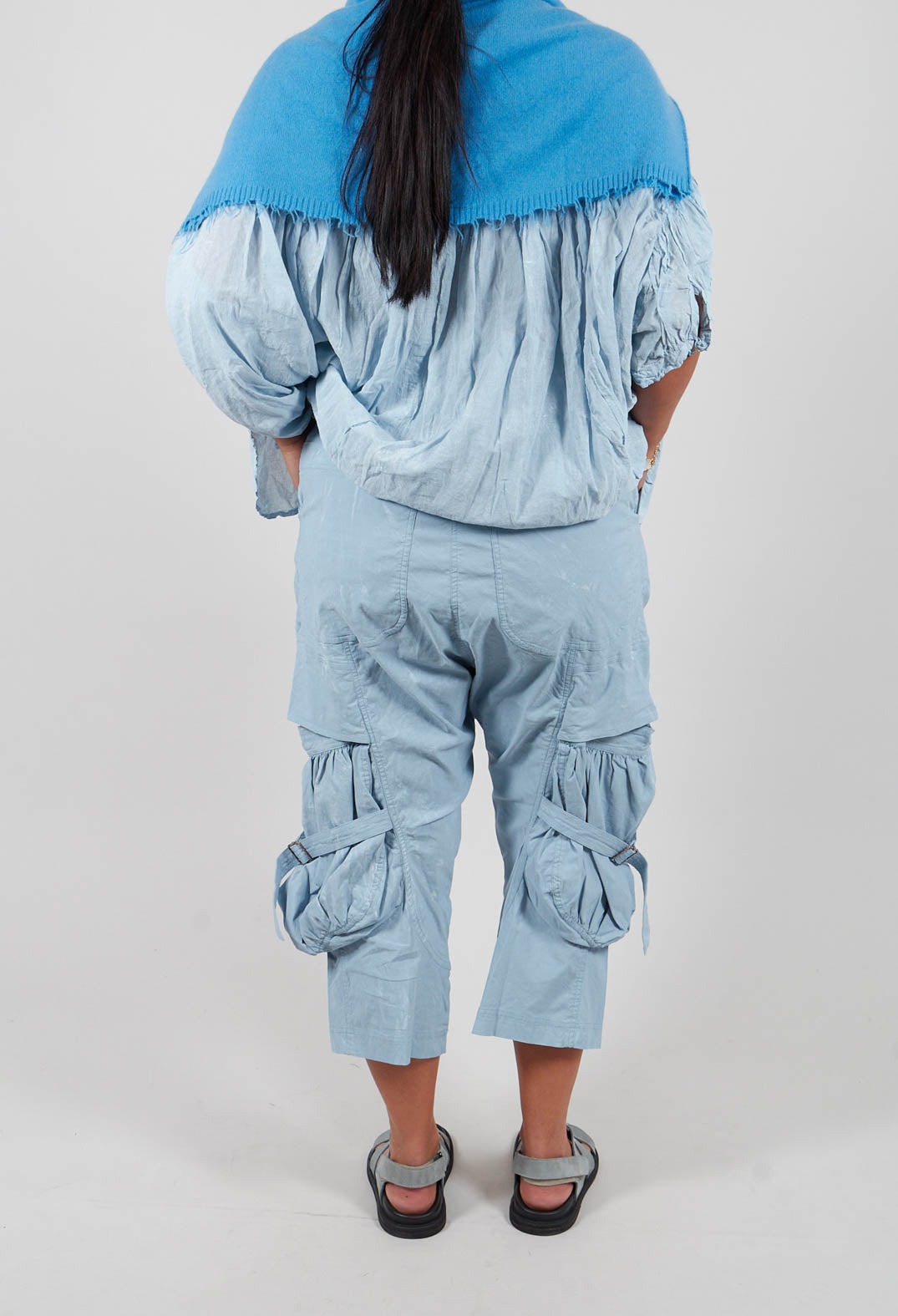 Buckle Strap Trousers in Sky Fog - 2390101