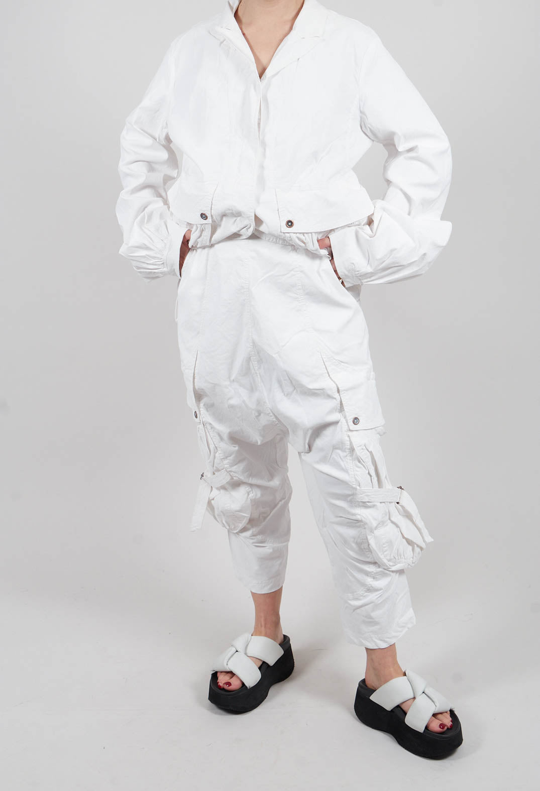 Buckle Strap Trousers in Seafoam Fog - 2390101